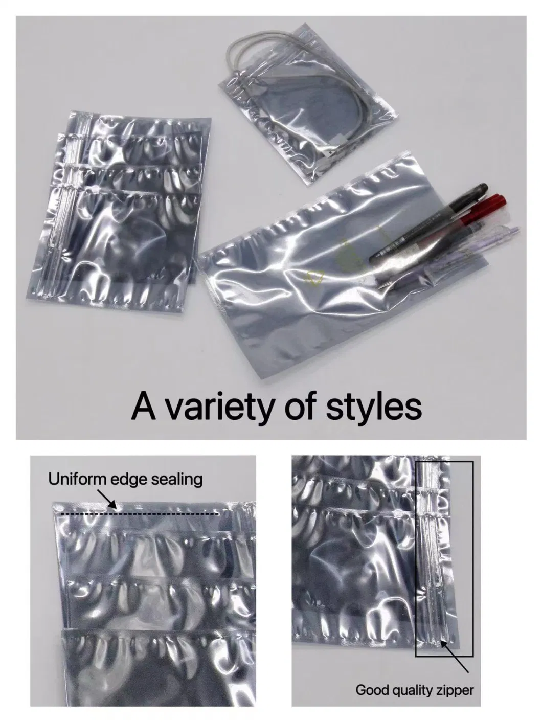 Antistatic Custom Zipper Vacuum ESD Shielding Bag Packaging Material